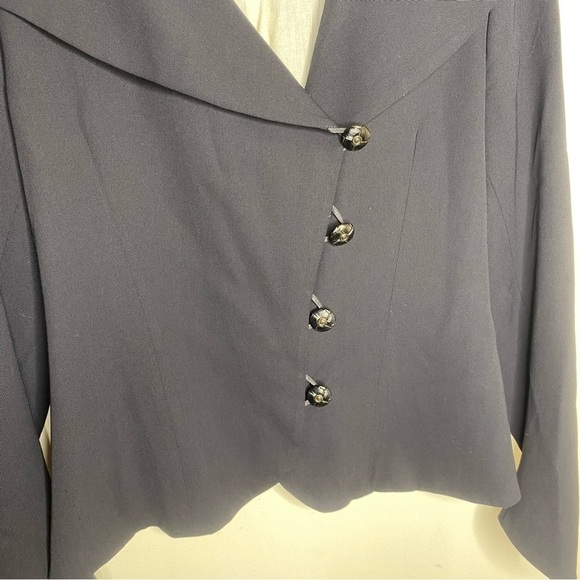 Trelise Cooper Designer Black Button Wool Blazer Size 6 - Picture 6 of 15